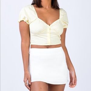 Princess Polly white Shelby mini skirt